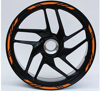 Autocollants pour jantes de moto 17' POUCES SET COMPLET DE RAYURES stickers pour jantes rayures bord strips roues Couleur au choix COD.D0009 (Orange)