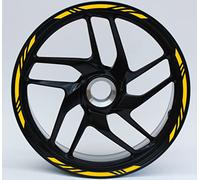 Autocollants pour jantes de moto 17'' POUCES SET COMPLET DE RAYURES stickers pour jantes rayures bord strips roues Couleur au choix COD.D0009(Jaune)