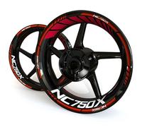 Autocollants pour Jantes De Moto pour NC750X NC 750X, Bandes Réfléchissantes pour Moyeux, Accessoires De Décoration Lot Complet d'autocollants de Jante(Couleur 1)