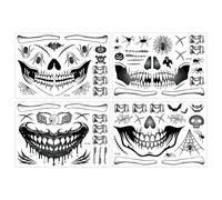 Autocollants Pour La Bouche D'Halloween, Autocollants Pour Le Visage D'Halloween | Faux Points De Blessure 4 Pièces Feuilles Autocollants Réalistes Pour Halloween Bouche Effrayante - Autocollant