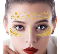 Autocollants pour le visage de fête - Autocollants imperméables vifs - Autocollants corporels artistiques - Festival - Maquillage de style brillant - Décoration créative de colle de