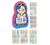 Autocollants Pour Les Ongles Des Filles,520 Pièces De Décorations Pour Ongles Auto-Adhésives Avec Motifs Cartoon | Stickers Autoadhésifs Pour La Décoration - Pour Les Filles, Les Femmes Et Les Jeunes