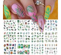 Autocollants Pour Les Ongles",Motifs Fleurs De Lys,Blanc,Vert,Cuir Chevelu,Ligne G¿¿Om¿¿Trique,Printemps,Transfert ¿¿ L'eau,D¿¿Calcomanies,"12 Mod¿¿Les - Type [Bn2089]-2100