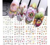 Autocollants Pour Les Ongles",Motifs Fleurs De Lys,Blanc,Vert,Cuir Chevelu,Ligne G¿¿Om¿¿Trique,Printemps,Transfert ¿¿ L'eau,D¿¿Calcomanies,"12 Mod¿¿Les - Type [Bn3049]-3060