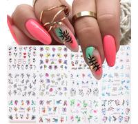 Autocollants Pour Les Ongles",Motifs Palmiers,¿¿T¿¿,Oc¿¿An,Plage,Cr¿¿Puscule,Fruits,Vacances,Nail Art,Transfert ¿¿ L'eau,Pour D¿¿Coration De Manucure,"12 Pi¿¿Ces - Type [Bn2113]-2124