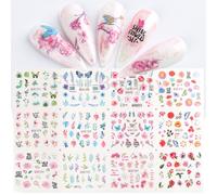 Autocollants Pour Les Ongles",Motifs Palmiers,¿¿T¿¿,Oc¿¿An,Plage,Cr¿¿Puscule,Fruits,Vacances,Nail Art,Transfert ¿¿ L'eau,Pour D¿¿Coration De Manucure,"12 Pi¿¿Ces - Type [Bn2077]-2088