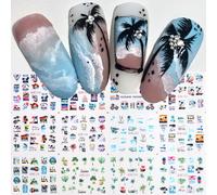 Autocollants Pour Les Ongles",Motifs Palmiers,¿¿T¿¿,Oc¿¿An,Plage,Cr¿¿Puscule,Fruits,Vacances,Nail Art,Transfert ¿¿ L'eau,Pour D¿¿Coration De Manucure,"12 Pi¿¿Ces - Type [Bn2245]-2256