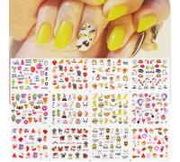 Autocollants Pour Les Ongles",Motifs Palmiers,¿¿T¿¿,Oc¿¿An,Plage,Cr¿¿Puscule,Fruits,Vacances,Nail Art,Transfert ¿¿ L'eau,Pour D¿¿Coration De Manucure,"12 Pi¿¿Ces - Type [Bn1585]-1596 #B