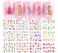 Autocollants Pour Les Ongles",Motifs Palmiers,¿¿T¿¿,Oc¿¿An,Plage,Cr¿¿Puscule,Fruits,Vacances,Nail Art,Transfert ¿¿ L'eau,Pour D¿¿Coration De Manucure,"12 Pi¿¿Ces - Type [Bn2209]-2220