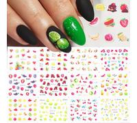 Autocollants Pour Les Ongles",Motifs Palmiers,¿¿T¿¿,Oc¿¿An,Plage,Cr¿¿Puscule,Fruits,Vacances,Nail Art,Transfert ¿¿ L'eau,Pour D¿¿Coration De Manucure,"12 Pi¿¿Ces - Type [Bn829]-840 #A