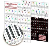 Autocollants pour notes de piano pour 88/61/54/49/37/32 touches - Autocollants de piano colorés pour claviers - Parfait pour apprendre le piano pour les débutants
