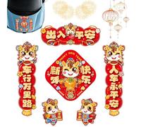 Autocollants Pour Nouvel An Chinois 2026 Année Du Cheval | Décor De Voiture Magnétique Imperméable Chinois,Autocollants De Porte bonheur en Forme de Cheval,pour Voiture Maison Bureaux Bibliothèques