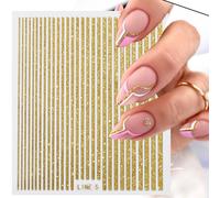Autocollants Pour Ongles 3d En Forme De Vague Laser",Or Et Argent,Bande À Rayures,Design Géométrique,Décalcomanies Pour Ongles,Curseur De Transfert,Manucure,"Décoration D'ongles - Type Z01