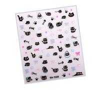 Autocollants pour ongles à nœud papillon, décalcomanies pour ongles français, nœuds adhésifs, dessins de chats, décalcomanies, décorations artistiques pour femmes