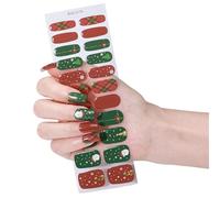 Autocollants pour ongles à séchage rapide - Motifs de fête de Noël - Anti-taches - Pour une vie active - Application facile - Autocollants pour nail art