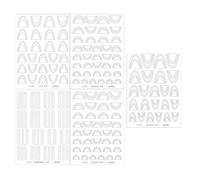 Autocollants pour ongles Astuce française, autocollants français | 5 feuilles de colle ongles français conseils autocollants clairs, femmes filles manucure art pas de folie décalcomanies pour Fr