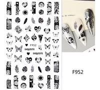 Autocollants Pour Ongles Chinois Rick",Art Abstrait,Conception Gro3d,Curseurs De Peinture,Fleurs D'encre,D¿¿Calcomanies En Bambou,Feuille,"Accessoires De Manucure - Type F952