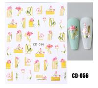 Autocollants Pour Ongles Chinois Rick",Art Abstrait,Conception Gro3d,Curseurs De Peinture,Fleurs D'encre,D¿¿Calcomanies En Bambou,Feuille,"Accessoires De Manucure - Type Cd-056