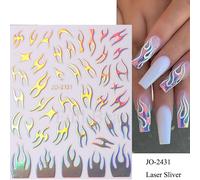 Autocollants Pour Ongles Chinois Rick",Art Abstrait,Conception Gro3d,Curseurs De Peinture,Fleurs D'encre,D¿¿Calcomanies En Bambou,Feuille,"Accessoires De Manucure - Type Jo-2431 Laser Sliver