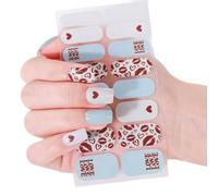 Autocollants pour ongles de la Saint-Valentin Bandes de vernis à ongles enveloppantes complètes, décalcomanies d ' art auto-adhésives d ' amour de baiser de coeur bandes de vernis à enveloppes