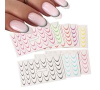 Autocollants pour ongles de manucure française - Guide de couleur dégradé, autocollants adhésifs | Parfait pour le nail art, application facile pour les enfants, les adultes, tous les âges