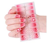 Autocollants pour ongles de Saint-Valentin - Bandes adhésives pour ongles - Motif cœur baiser et amour