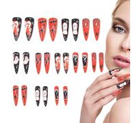 Autocollants pour ongles d'Halloween, d'Halloween | Automne Halloween Nail Wraps - Presse gothique sur les ongles, faux ongles d’Halloween, décalcomanies d’ongles de chauve-souris fantôme pour les fêt