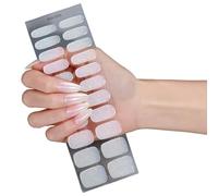 Autocollants pour ongles en Gel, 22 pièces, Application rapide, ne nécessite pas de lampe, dessins d'ongles à la mode, vacances, application instantanée, qualité Salon