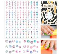 Autocollants Pour Ongles Pour Enfants, 6 Feuilles Avec 280 Motifs D'autocollants Pour Nail Art Pour Enfants,Autocollants Mignons D'ongle De Licorne, Pour La Décoration Des Ongles (Licorne Arc-En-Ciel)