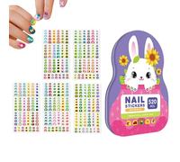 Autocollants pour ongles pour filles - Lot de 520 autocollants pour ongles de dessin animé pour, tout-petits et femmes | Décorations d'ongles amusantes pour les fêtes, les déguisements et le