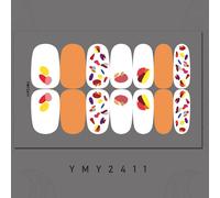 Autocollants Pour Ongles Sans Patisserie",Style Ins,Hit Couleur,Été,Étanche,Graffiti,Adhésif,Couverture Complète,"Manucure - Type Ymy2411
