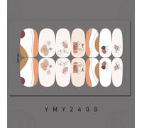 Autocollants Pour Ongles Sans Patisserie",Style Ins,Hit Couleur,Été,Étanche,Graffiti,Adhésif,Couverture Complète,"Manucure - Type Ymy2408