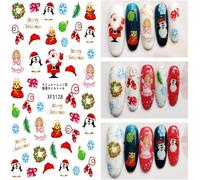 Autocollants Pour Ongles,Snow Christmas Nail Sticker Art Decoration Snowman Nail Decal, Pour Manucure Pingouin Autocollant Pour Ongles Design Santa Claus Adhesive Xf3128