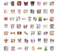 Autocollants pour ordinateur portable - Pack de 57 autocollants décoratifs imperméables | Ensemble de décalcomanies de journalisation | Décalcomanies de scrapbooking créatives | Bouteille d'eau, carne