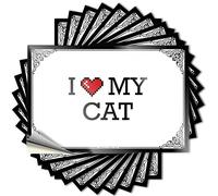 Autocollants pour pare-chocs avec inscription « I Love My Cat » - 8 x 12 cm