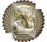 Autocollants pour pare-chocs Dragons barbus Savon de bain Lavez vos griffes Autocollants noirs et blancs Autocollants amusants pour voiture (couleur : couleur, taille : 8 x 12 cm)