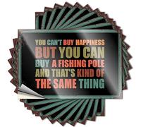 Autocollants pour pare-chocs « You Can't Buy Happiness But Can A Fishing Pole » - Autocollants et décalcomanies pour casque de sécurité - Autocollant automobile Pac (12 x 18 cm)