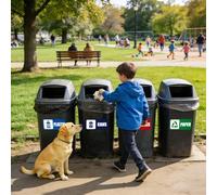 Autocollants pour poubelles et recyclage - 8 étiquettes autocollantes en PVC, autocollants et imperméables pour poubelle | pour bureau à domicile, appartement, hôtel, école, zone publique, co