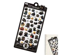 Autocollants pour - PVC 20 x 9,5 cm Noir 3D Wall Art Stickers amusants | Autocollants pour la es | Coque de téléphone mignon, album pour ordinateur portable, décoration de fête
