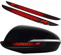 Autocollants Pour Rétroviseur De Voiture, Impression Numérique Style Nid D'abeilles (Rouge Fluo Ds013)