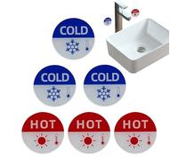Autocollants pour robinet chaud/froid - Lot d'étiquettes autocollantes en acrylique pour robinet - Marquage de température clair - Accessoires de salle de bain - Facile à appliquer - Design de