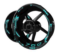 Autocollants pour Roues Avant Arrière Moto Décoration Réfléchissante Imperméable pour Kawasaki pour Z750(Color 4)