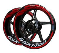 Autocollants pour Roues de Moto pour Suzuki GSX1400 GSX 1400 Autocollant de Roue Bande réfléchissante pour Jantes Roue Stickers Ensemble Complet(Couleur 5)