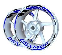 Autocollants pour Roues de Moto pour Suzuki GSX1400 GSX 1400 Autocollant de Roue Bande réfléchissante pour Jantes Roue Stickers Ensemble Complet(Couleur 4)