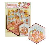 Autocollants pour scènes miniatures - Scène miniature de dessin animé | Autocollants de paysage | Autocollants à effet pour soulager le stress | Créez vos propres autocollants de scène | Petits