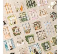 Autocollants pour Scrapbooking en PET, Scrapbooking, accessoires transparents, autocollants de la série Window, pour Bullet Journal, meubles, cahiers, albums photographiques (A Dream Outside the