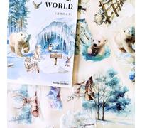 Autocollants pour scrapbooking en PET, série d'animaux Scrapbooking Accessoires Transparents pour Bullet Journal, Meubles, Cahiers, Albums photos (Forêt)