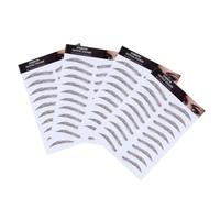 Autocollants pour Sourcils 6d Effet Poils, 4 Pièces Marron | Papier à Transfert D’eau, Réutilisables et Imperméables, Formes Arc, Courbe Douce et Droite