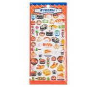 Autocollants pour, thème alimentaire de dessin animé, lot de décalcomanies pour, étiquettes de dessin animé, texture surélevée, pour récompenses de fête, prix en classe, activités