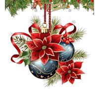 Autocollants pour toilettes de vacances - Siège floral de Noël et décalcomanies de couvercle avec cloche rouge et | Ornement mural de salle de bain amovible, décoration de réfrigérateur